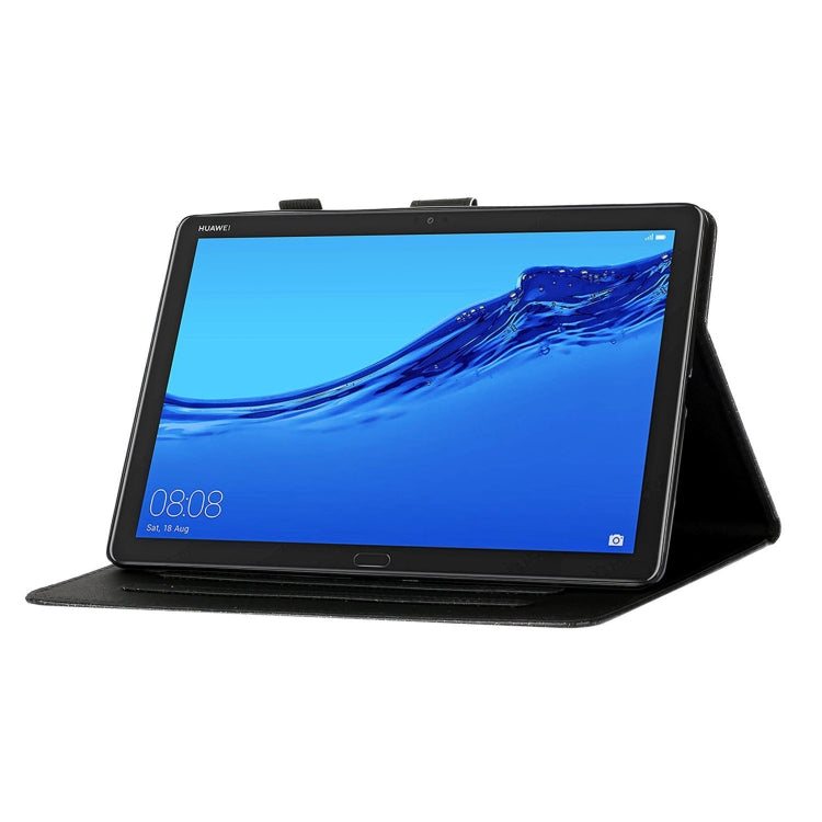 For Huawei MediaPad M5 Lite 10.1 Glitter Powder Love Buckle Horizontal Flip Leather Case with Holder & Card Slots