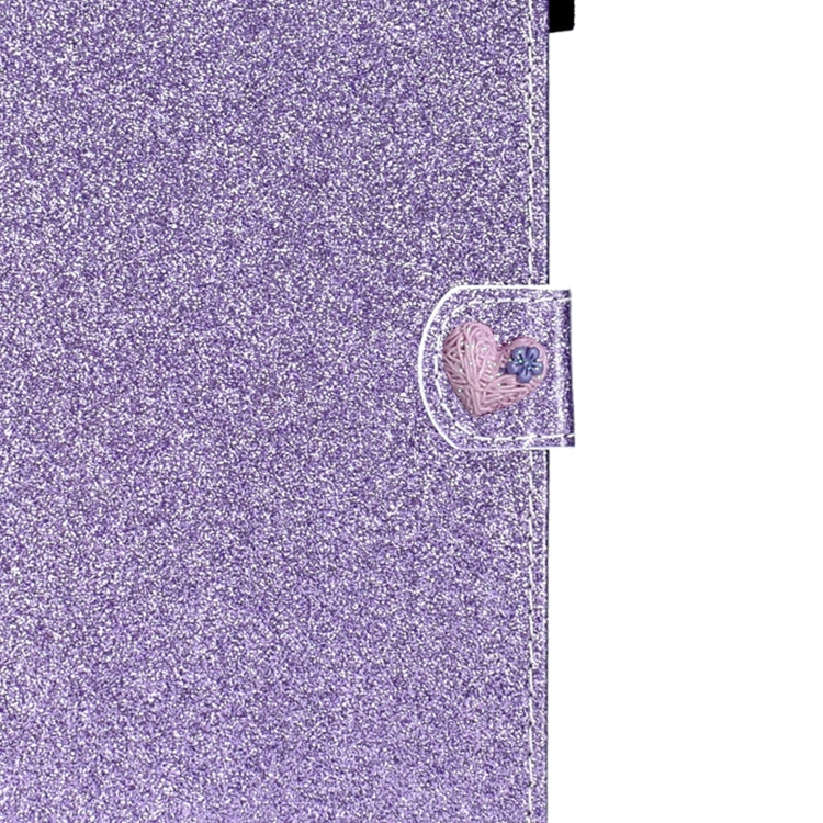 For Huawei MediaPad M5 Lite 10.1 Glitter Powder Love Buckle Horizontal Flip Leather Case with Holder & Card Slots