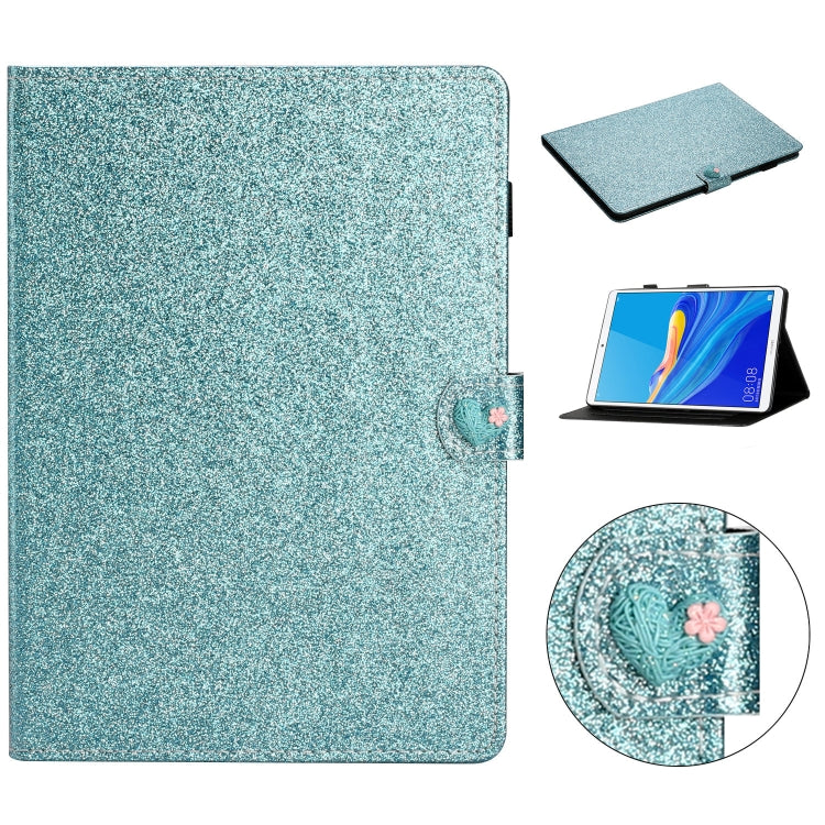 For Huawei MediaPad M6 8.4 Glitter Powder Love Buckle Horizontal Flip Leather Case with Holder & Card Slots