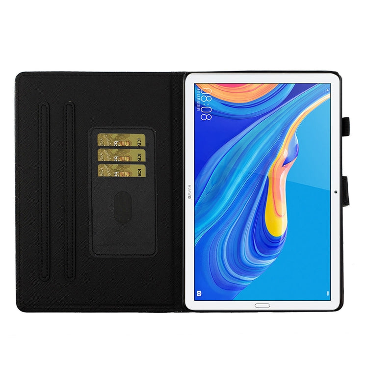 For Huawei MediaPad M6 10.8 Glitter Powder Love Buckle Horizontal Flip Leather Case with Holder & Card Slots