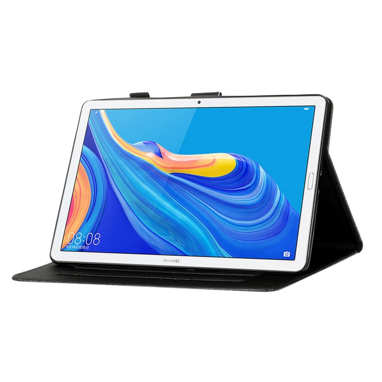 For Huawei MediaPad M6 10.8 Glitter Powder Love Buckle Horizontal Flip Leather Case with Holder & Card Slots