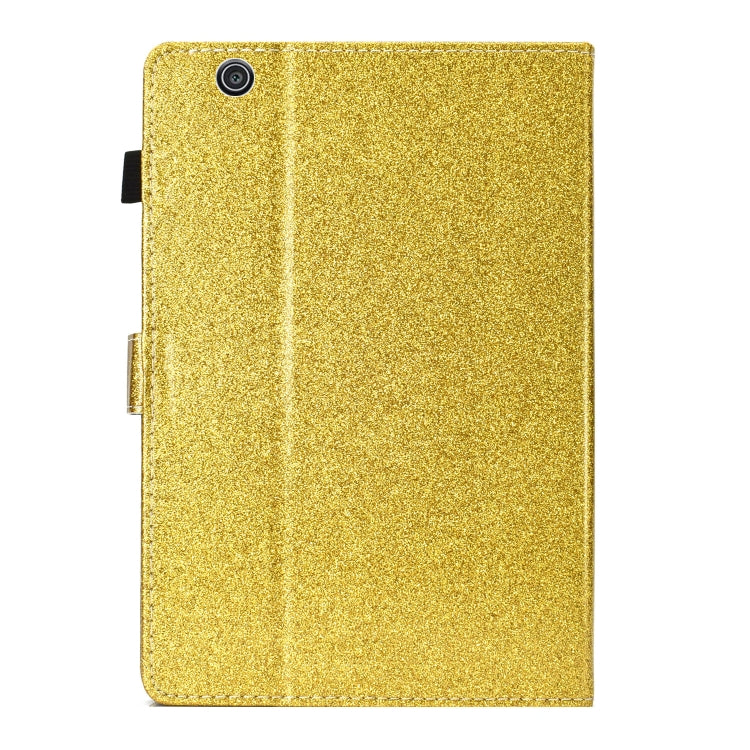 For Huawei MediaPad T3 7.0 Glitter Powder Love Buckle Horizontal Flip Leather Case with Holder & Card Slots