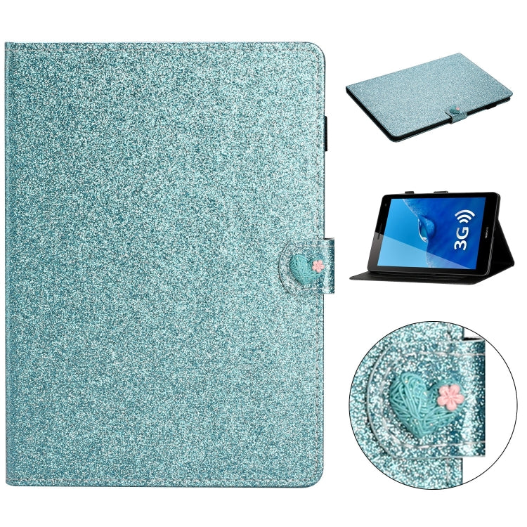 For Huawei MediaPad T3 7.0 Glitter Powder Love Buckle Horizontal Flip Leather Case with Holder & Card Slots