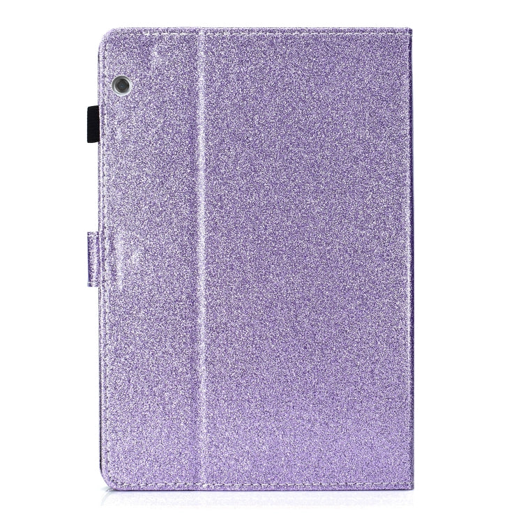 For Huawei MediaPad T3 10 Glitter Powder Love Buckle Horizontal Flip Leather Case with Holder & Card Slots