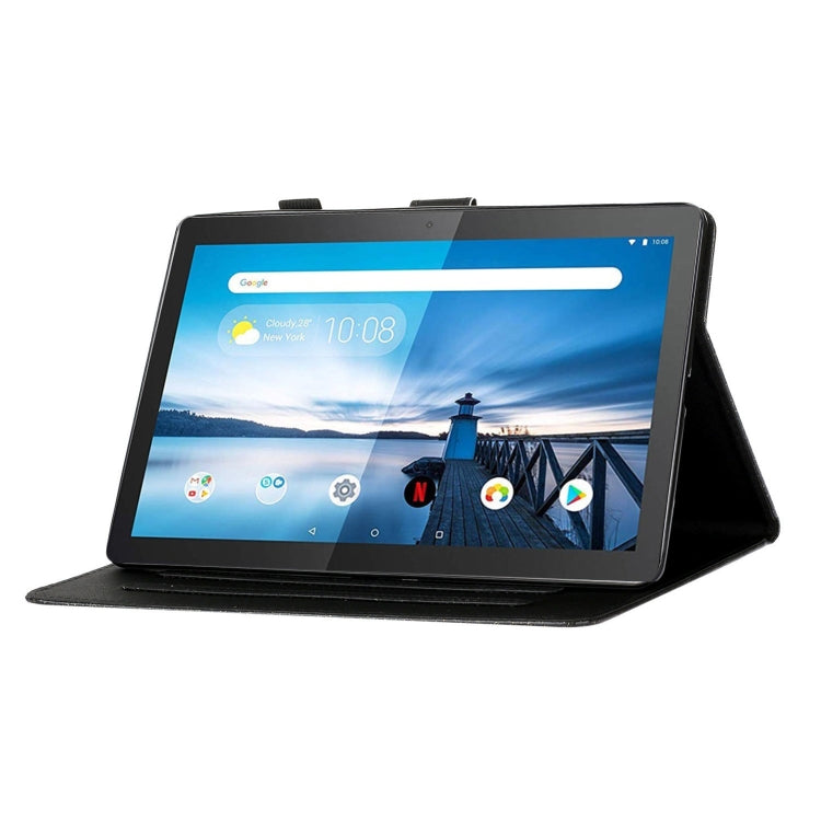 For Lenovo Tab M10 X605F X505 Glitter Powder Love Buckle Horizontal Flip Leather Case with Holder & Card Slots