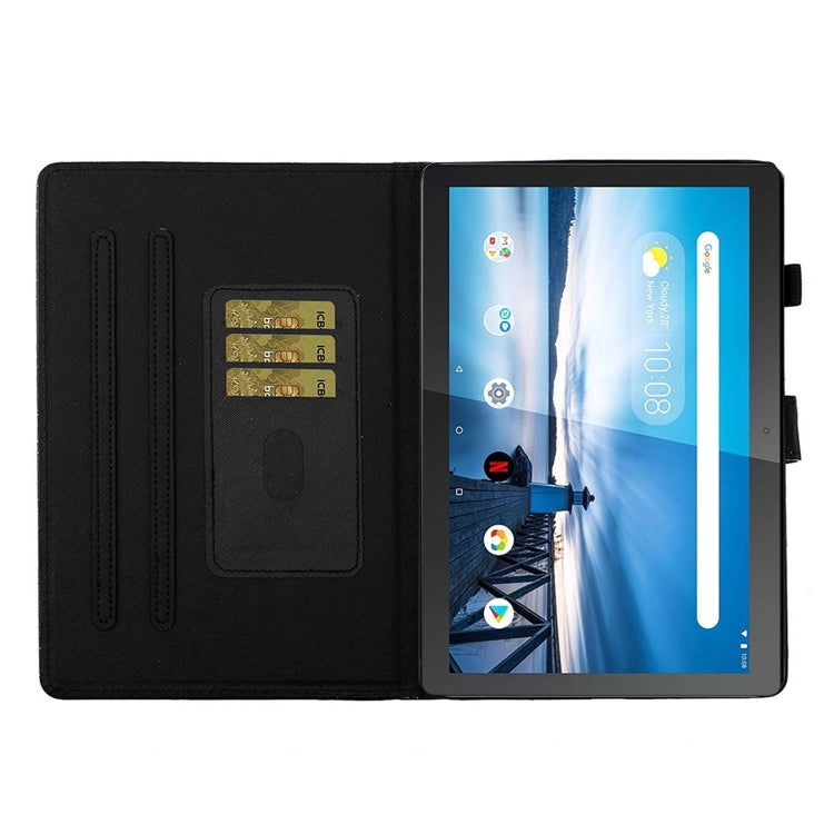 For Lenovo Tab M10 X605F X505 Glitter Powder Love Buckle Horizontal Flip Leather Case with Holder & Card Slots