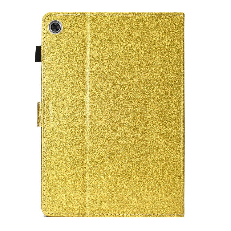 For Lenovo Tab M10 Plus X606F Glitter Powder Love Buckle Horizontal Flip Leather Case with Holder & Card Slots