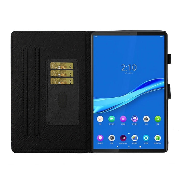 For Lenovo Tab M10 Plus X606F Glitter Powder Love Buckle Horizontal Flip Leather Case with Holder & Card Slots