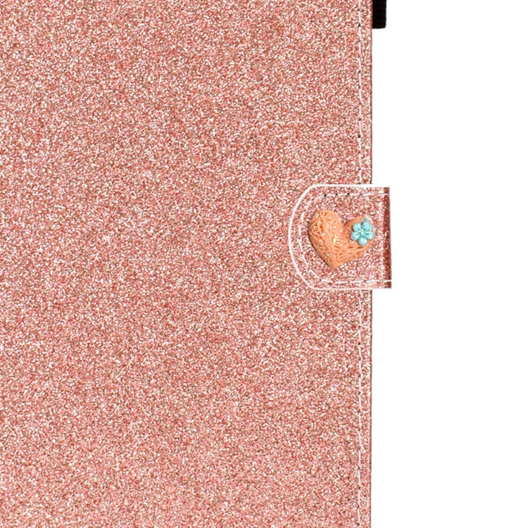 For Lenovo Tab M10 Plus X606F Glitter Powder Love Buckle Horizontal Flip Leather Case with Holder & Card Slots