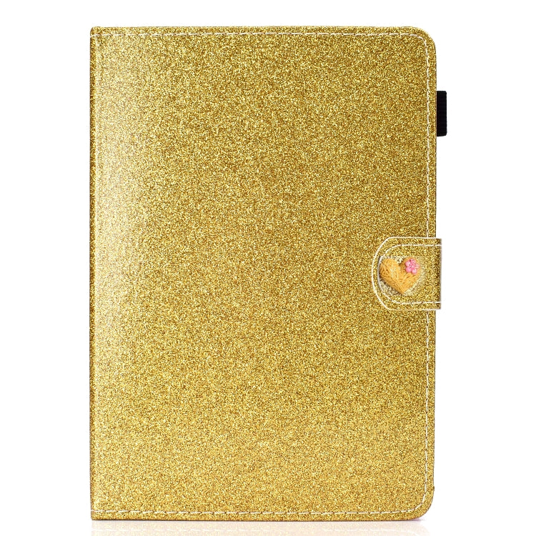 For 8 inch Universal Tablet PC Glitter Powder Love Buckle Horizontal Flip Leather Case with Holder & Card Slots