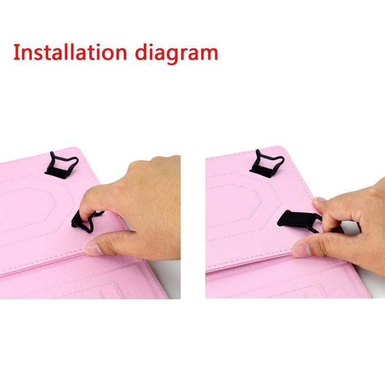 For 8 inch Universal Tablet PC Glitter Powder Love Buckle Horizontal Flip Leather Case with Holder & Card Slots