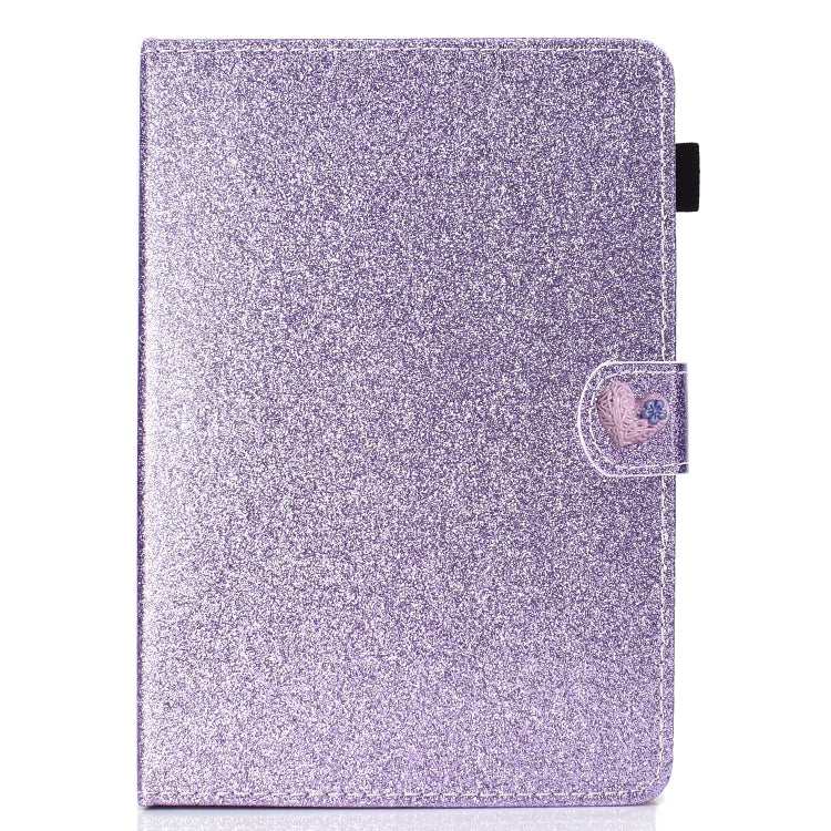 For 10 inch Universal Tablet PC Glitter Powder Love Buckle Horizontal Flip Leather Case with Holder & Card Slots