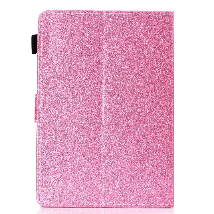 For 10 inch Universal Tablet PC Glitter Powder Love Buckle Horizontal Flip Leather Case with Holder & Card Slots