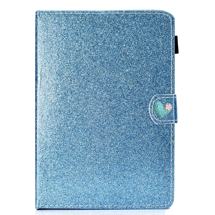 For 10 inch Universal Tablet PC Glitter Powder Love Buckle Horizontal Flip Leather Case with Holder & Card Slots