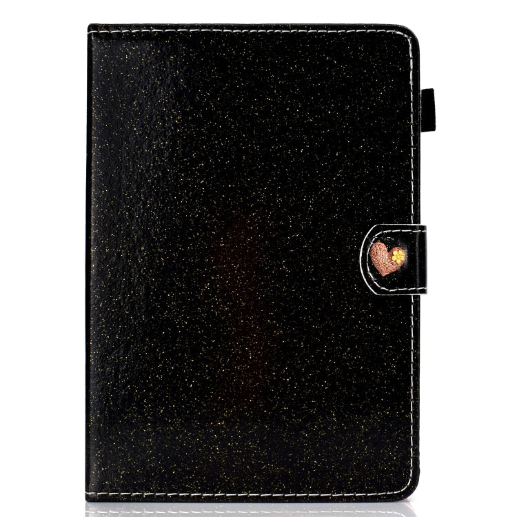 For 10 inch Universal Tablet PC Glitter Powder Love Buckle Horizontal Flip Leather Case with Holder & Card Slots