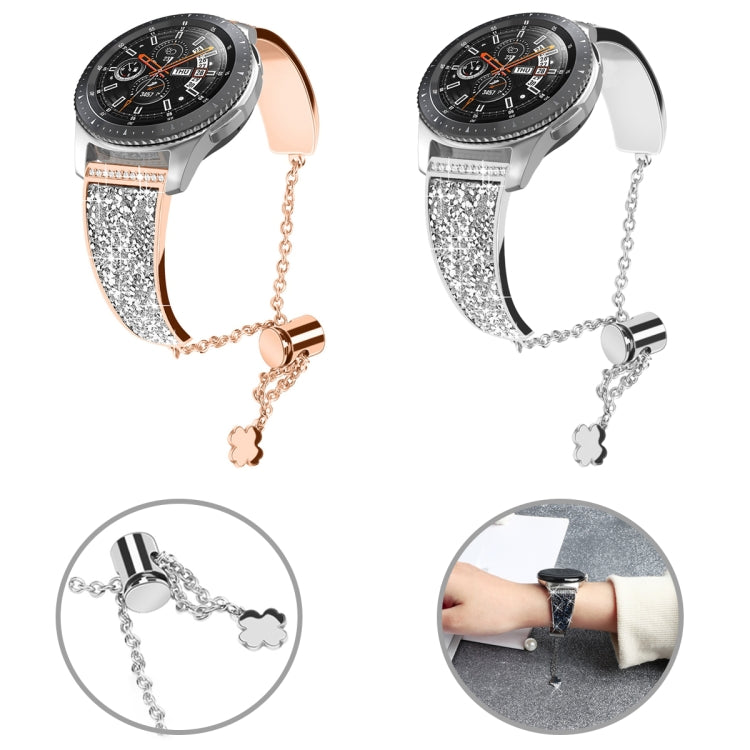 For Garmin Venu 2 / Forerunner 265 / 255 22mm Diamond Chain Mental Watch Band