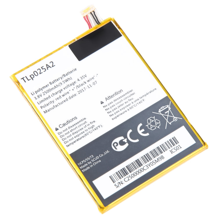 For Alcatel S960T y900 Y710 2500mAh Battery Replacement TLP025A2