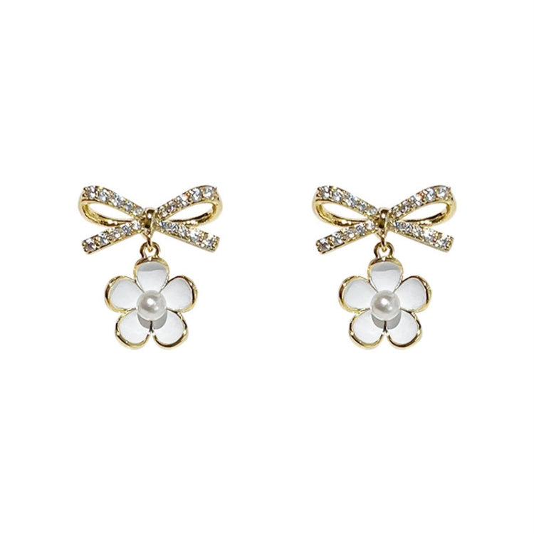 Temperament Ladies Light Luxury Pearl Double Layer Earrings Diamond Earrings, Specification:EH1441
