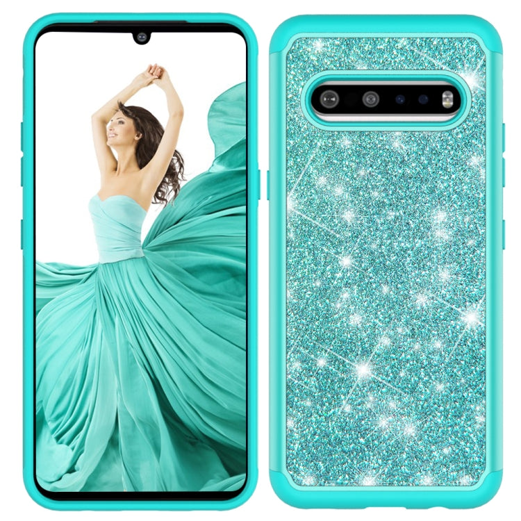 For LG V60 ThinQ 5G / G9 ThinQ Glitter Powder Contrast Skin Shockproof Silicone + PC Protective Case