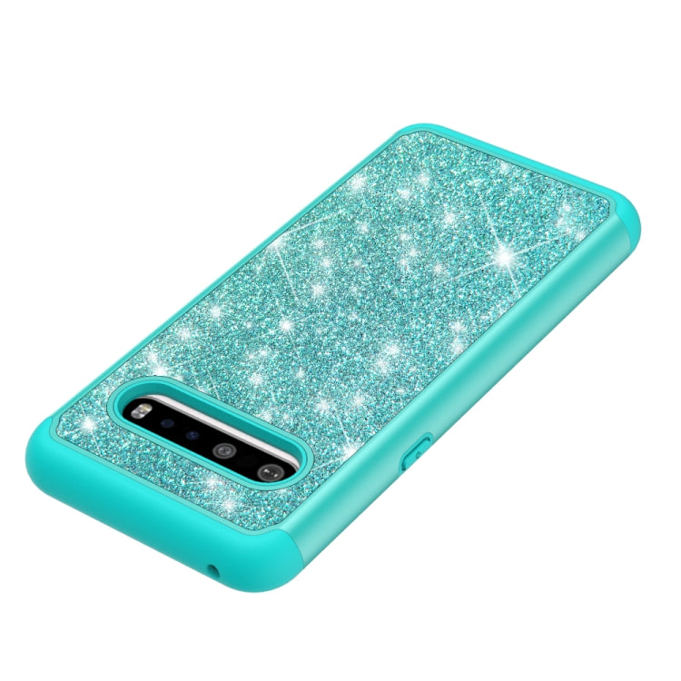 For LG V60 ThinQ 5G / G9 ThinQ Glitter Powder Contrast Skin Shockproof Silicone + PC Protective Case