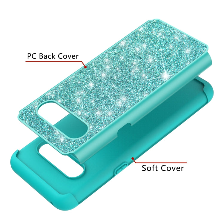 For LG V60 ThinQ 5G / G9 ThinQ Glitter Powder Contrast Skin Shockproof Silicone + PC Protective Case