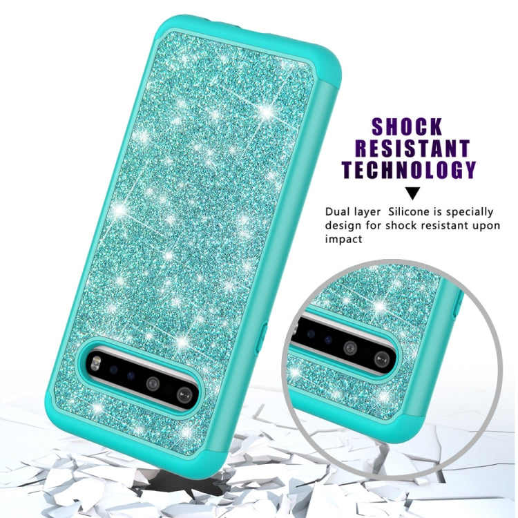 For LG V60 ThinQ 5G / G9 ThinQ Glitter Powder Contrast Skin Shockproof Silicone + PC Protective Case