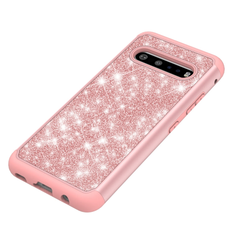 For LG V60 ThinQ 5G / G9 ThinQ Glitter Powder Contrast Skin Shockproof Silicone + PC Protective Case