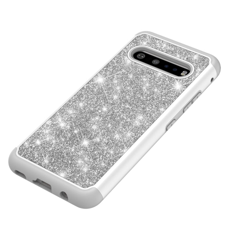 For LG V60 ThinQ 5G / G9 ThinQ Glitter Powder Contrast Skin Shockproof Silicone + PC Protective Case