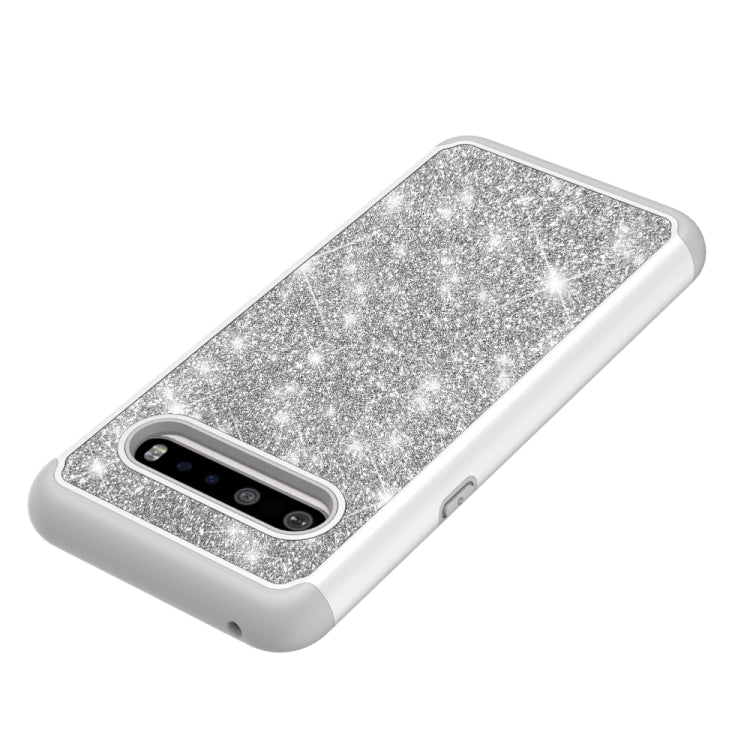 For LG V60 ThinQ 5G / G9 ThinQ Glitter Powder Contrast Skin Shockproof Silicone + PC Protective Case