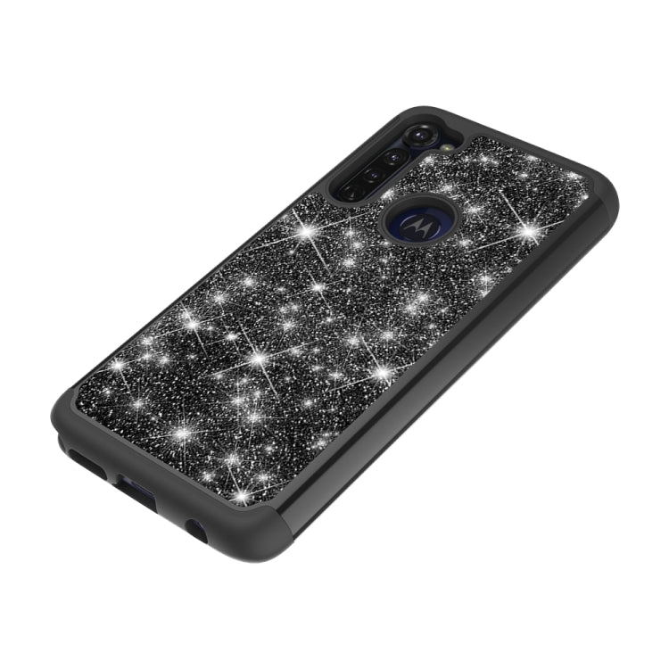 For Motorola Moto G Stylus Glitter Powder Contrast Skin Shockproof Silicone + PC Protective Case