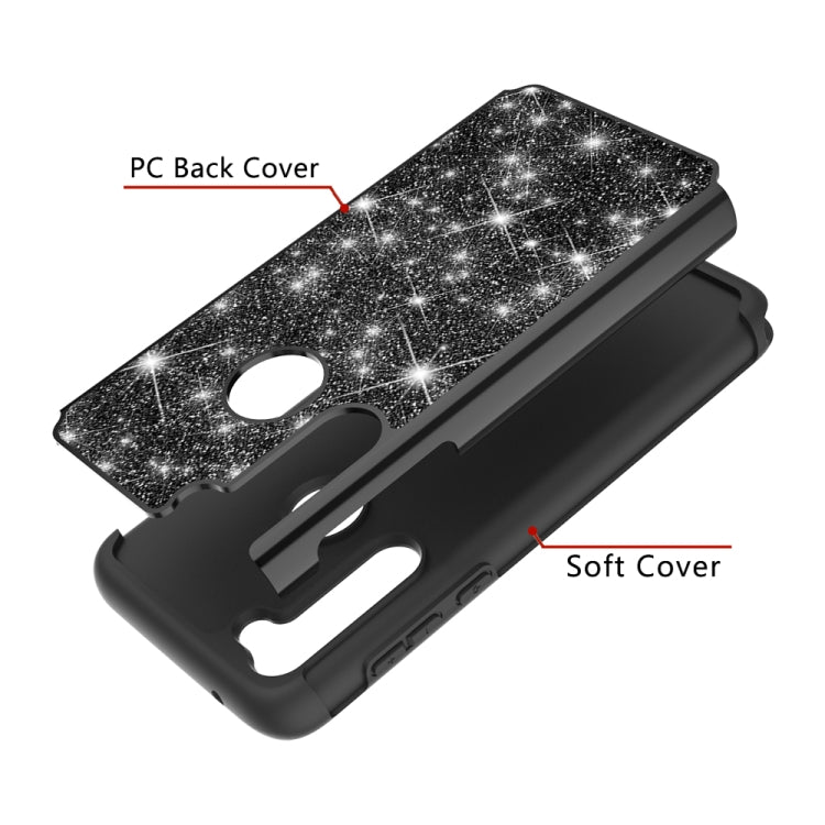 For Motorola Moto G Stylus Glitter Powder Contrast Skin Shockproof Silicone + PC Protective Case