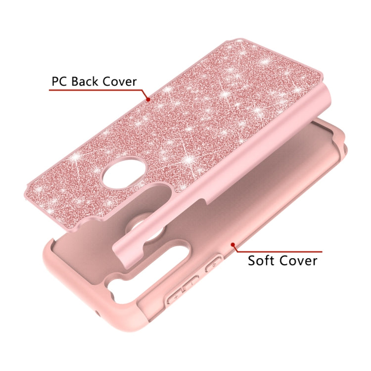 For Motorola Moto G Stylus Glitter Powder Contrast Skin Shockproof Silicone + PC Protective Case