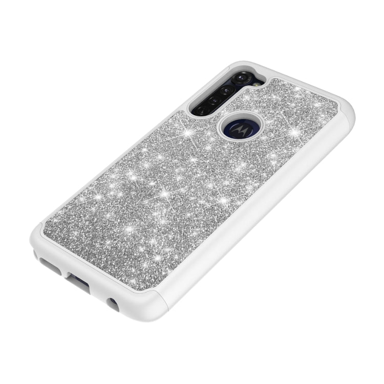 For Motorola Moto G Stylus Glitter Powder Contrast Skin Shockproof Silicone + PC Protective Case