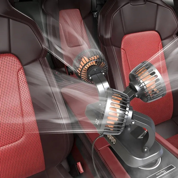 F4310 360-Degree Rotating Adjustable Car Three-Head Fan, Style:5V USB Universal