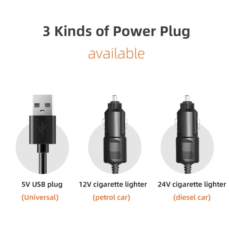 F4310 360-Degree Rotating Adjustable Car Three-Head Fan, Style:24V Cigarette Lighter