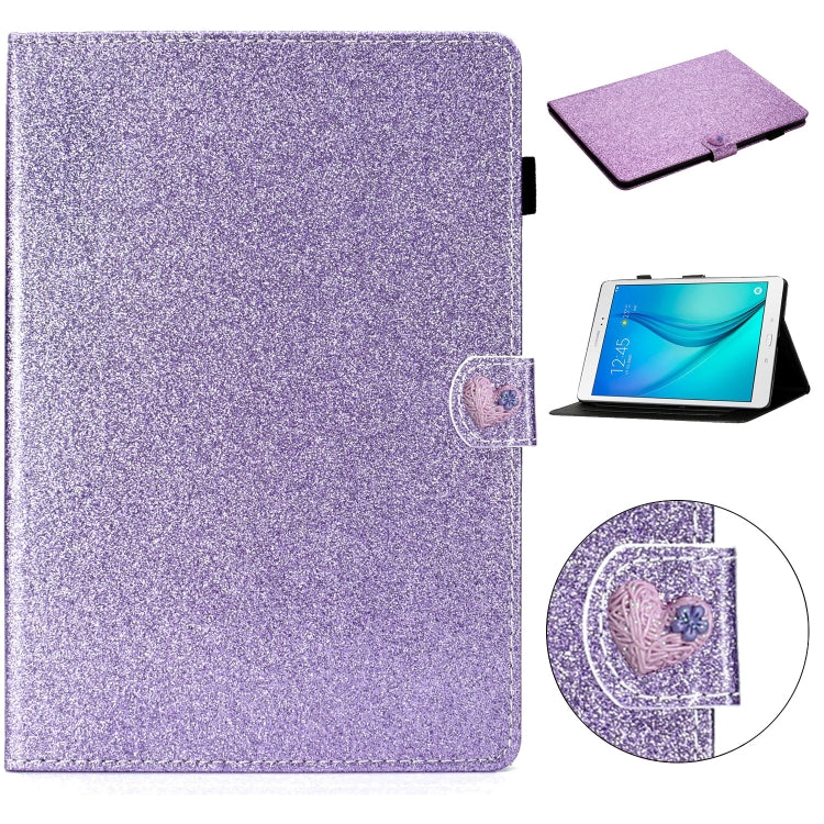 For Samsung Galaxy Tab A 8.0 T350 Love Buckle Glitter Horizontal Flip Leather Case with Holder & Card Slots