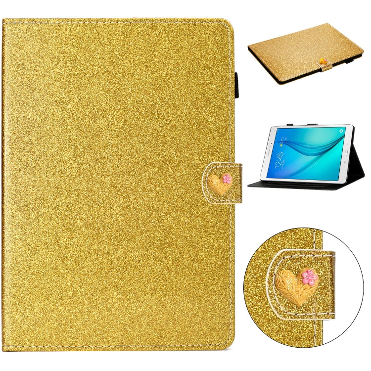 For Samsung Galaxy Tab A 8.0 T350 Love Buckle Glitter Horizontal Flip Leather Case with Holder & Card Slots