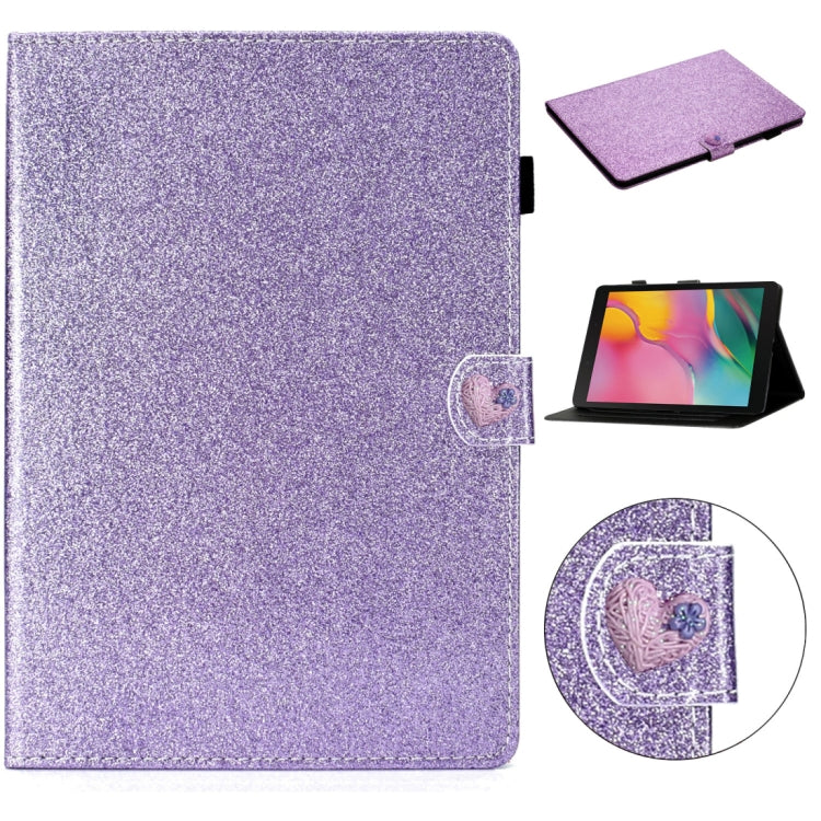For Samsung Galaxy Tab A 8.0 2019 Love Buckle Glitter Horizontal Flip Leather Case with Holder & Card Slots