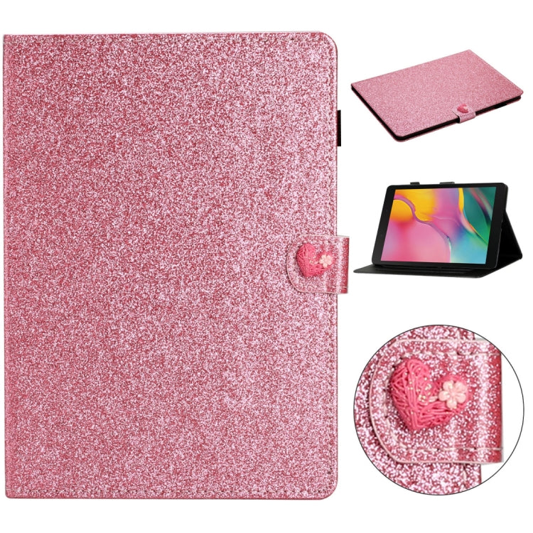 For Samsung Galaxy Tab A 8.0 2019 Love Buckle Glitter Horizontal Flip Leather Case with Holder & Card Slots