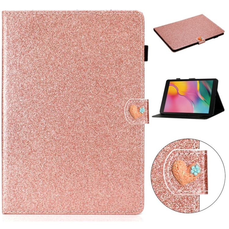 For Samsung Galaxy Tab A 8.0 2019 Love Buckle Glitter Horizontal Flip Leather Case with Holder & Card Slots