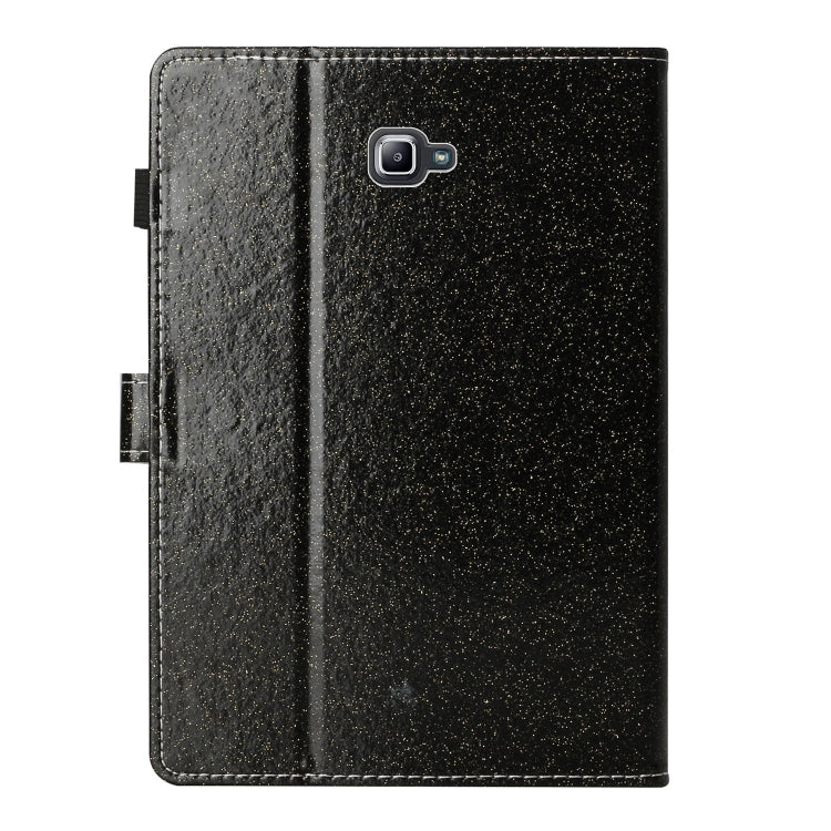 For Samsung Galaxy Tab A 10.1 T580 Love Buckle Glitter Horizontal Flip Leather Case with Holder & Card Slots
