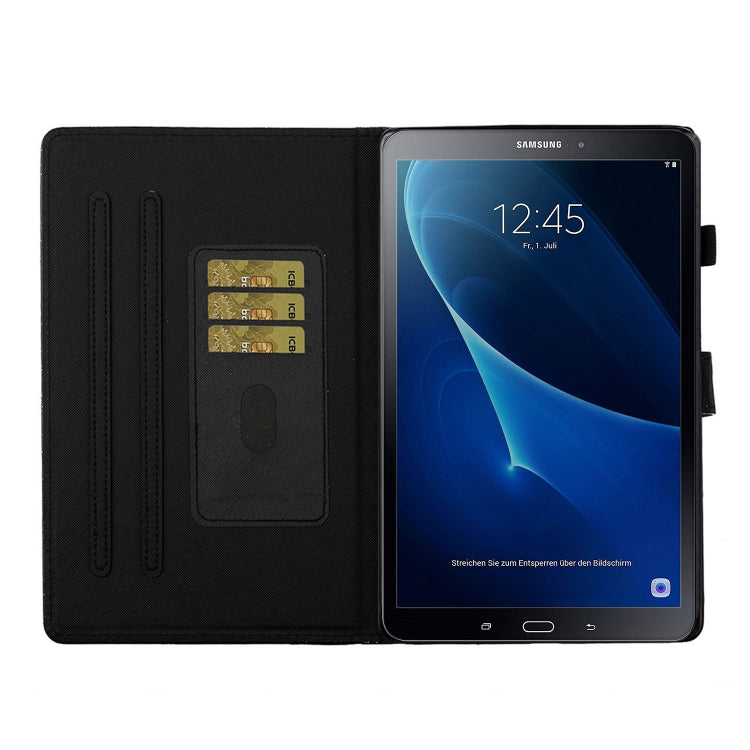 For Samsung Galaxy Tab A 10.1 T580 Love Buckle Glitter Horizontal Flip Leather Case with Holder & Card Slots