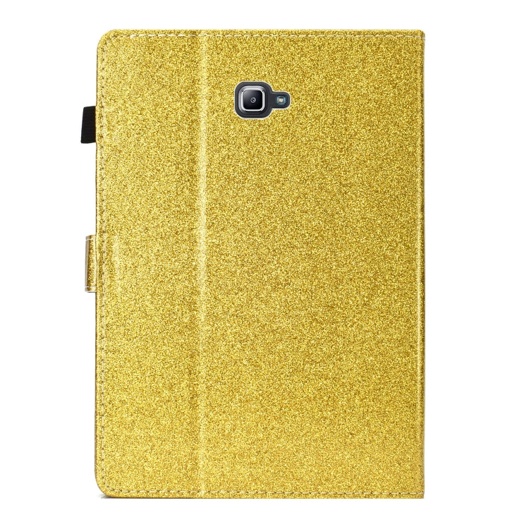 For Samsung Galaxy Tab A 10.1 T580 Love Buckle Glitter Horizontal Flip Leather Case with Holder & Card Slots