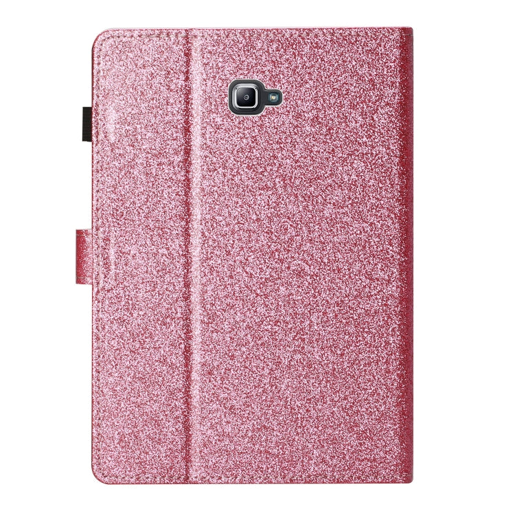 For Samsung Galaxy Tab A 10.1 T580 Love Buckle Glitter Horizontal Flip Leather Case with Holder & Card Slots