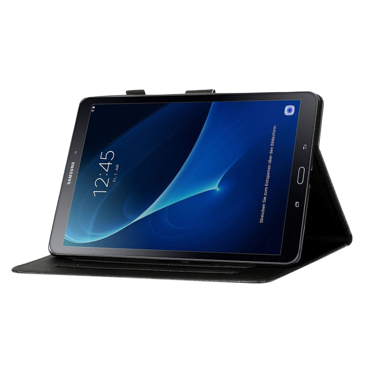 For Samsung Galaxy Tab A 10.1 T580 Love Buckle Glitter Horizontal Flip Leather Case with Holder & Card Slots