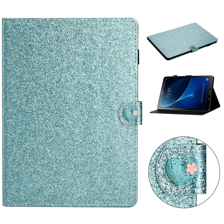 For Samsung Galaxy Tab A 10.1 T580 Love Buckle Glitter Horizontal Flip Leather Case with Holder & Card Slots