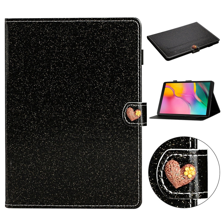 For Samsung Galaxy Tab A 10.1 T510  Love Buckle Glitter Horizontal Flip Leather Case with Holder & Card Slots