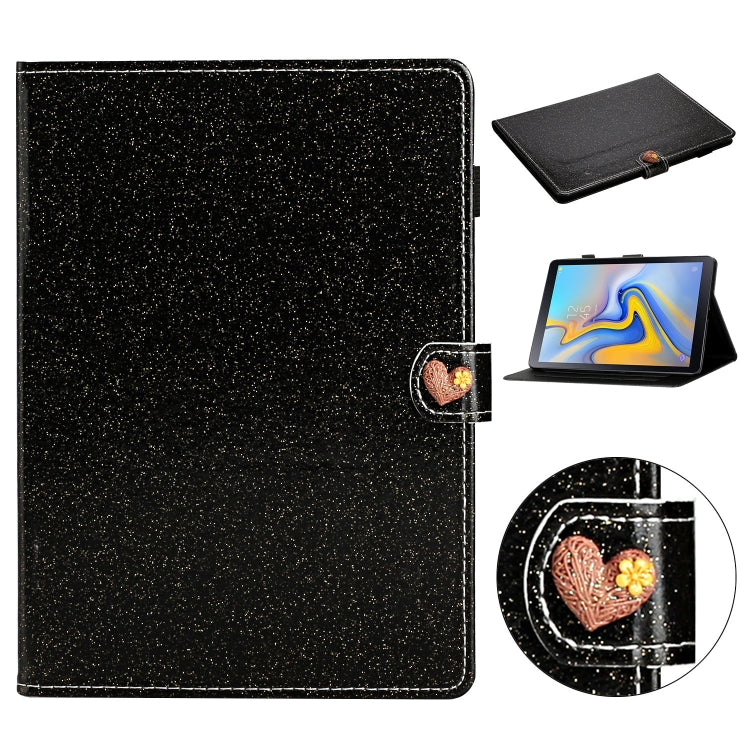 For Samsung Galaxy Tab A 10.5 T590 Love Buckle Glitter Horizontal Flip Leather Case with Holder & Card Slots