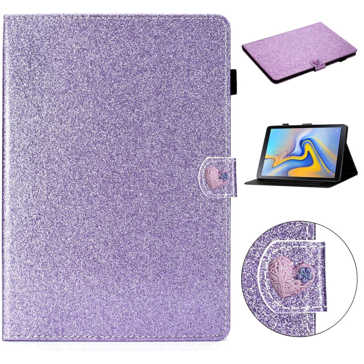 For Samsung Galaxy Tab A 10.5 T590 Love Buckle Glitter Horizontal Flip Leather Case with Holder & Card Slots
