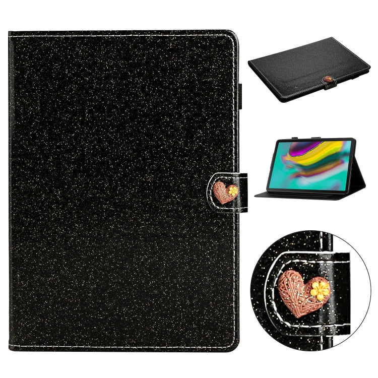 For Samsung Galaxy Tab S5e T720 Love Buckle Glitter Horizontal Flip Leather Case with Holder & Card Slots